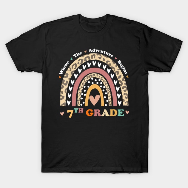 Back To School 7th Grade Where The Adventure Begins Rainbow T-Shirt by Brodrick Arlette Store